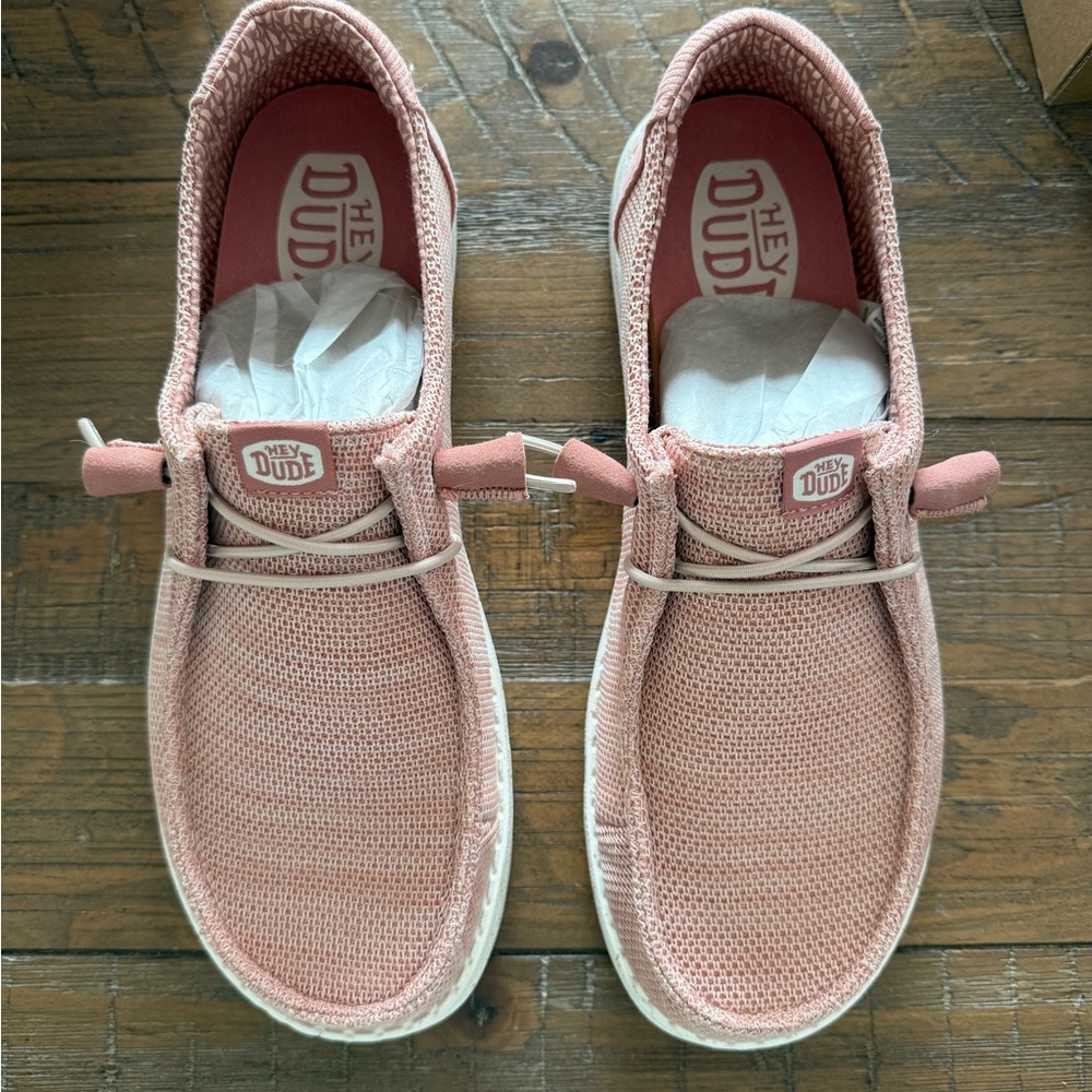 New Hey Dude Wendy stretch Sox Dusty pink Loafers slip on shoes size 10 women’s